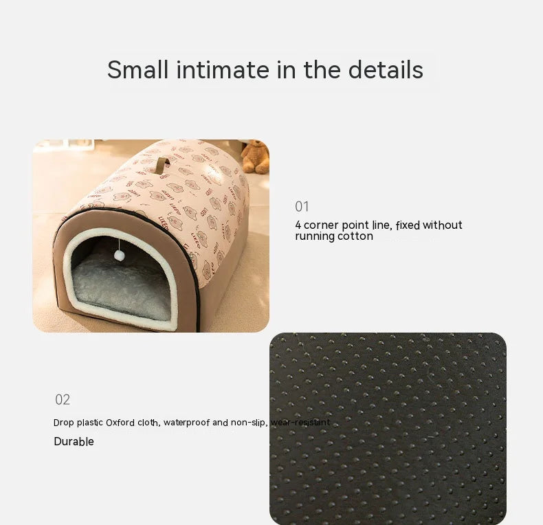 Warm Washable Dog House Winter Bed