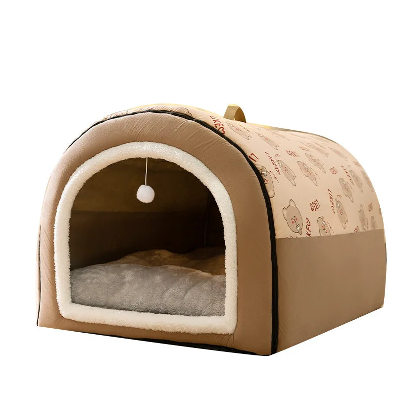 Warm Washable Dog House Winter Bed