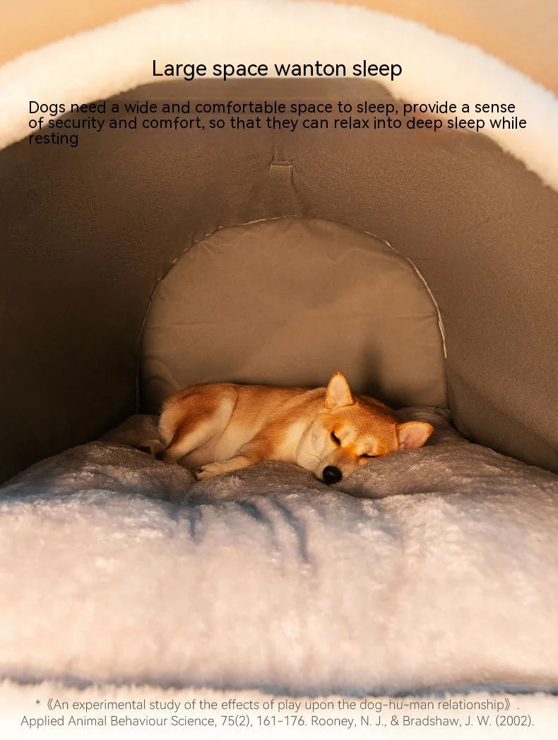Warm Washable Dog House Winter Bed