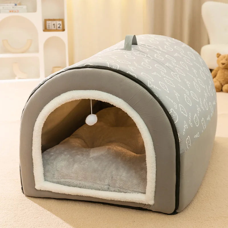 Warm Washable Dog House Winter Bed