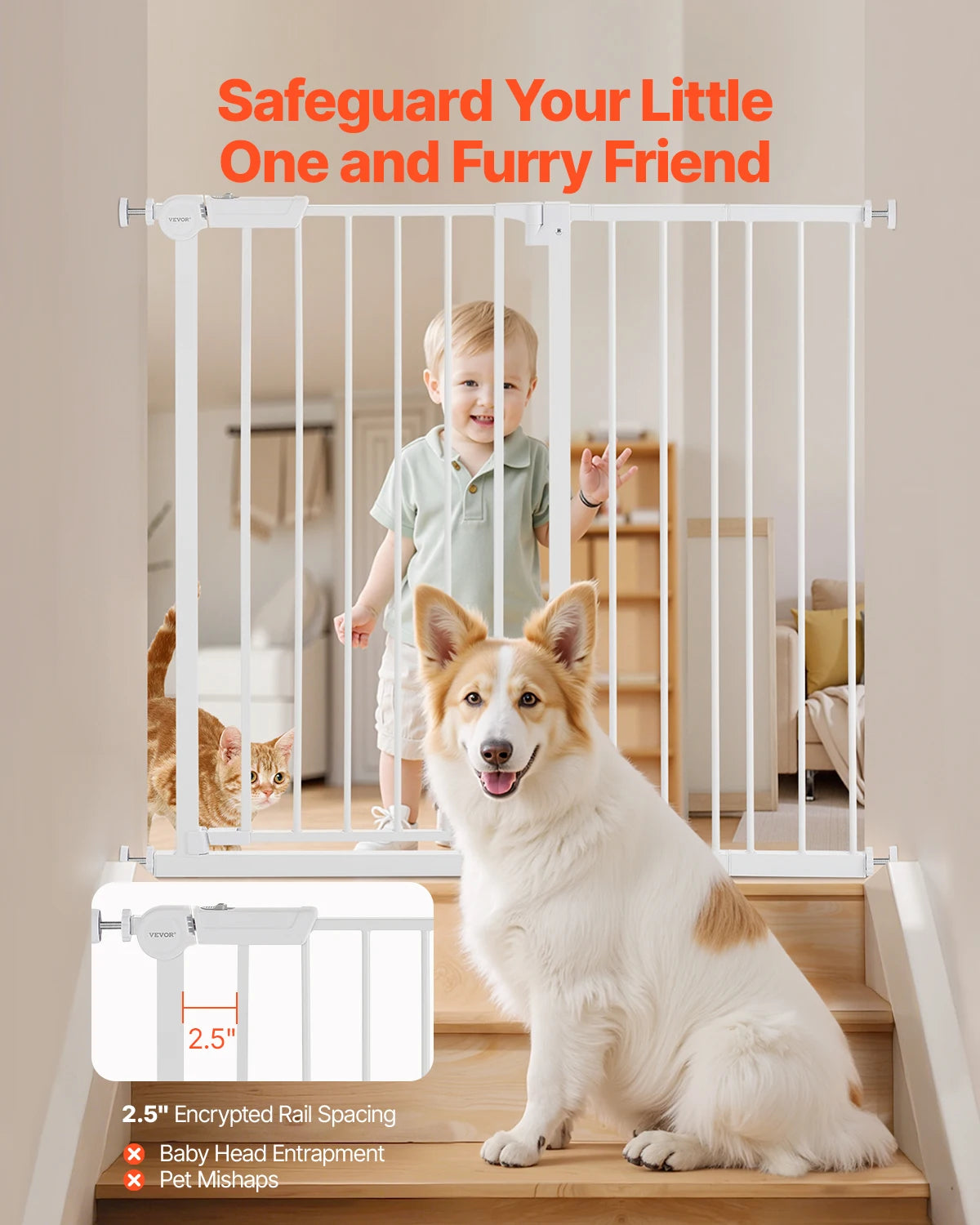 Adjustable Walk Through Dog Safety Gate