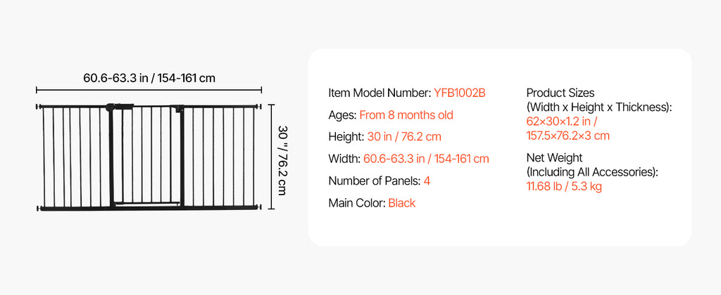 Adjustable Walk Through Dog Safety Gate
