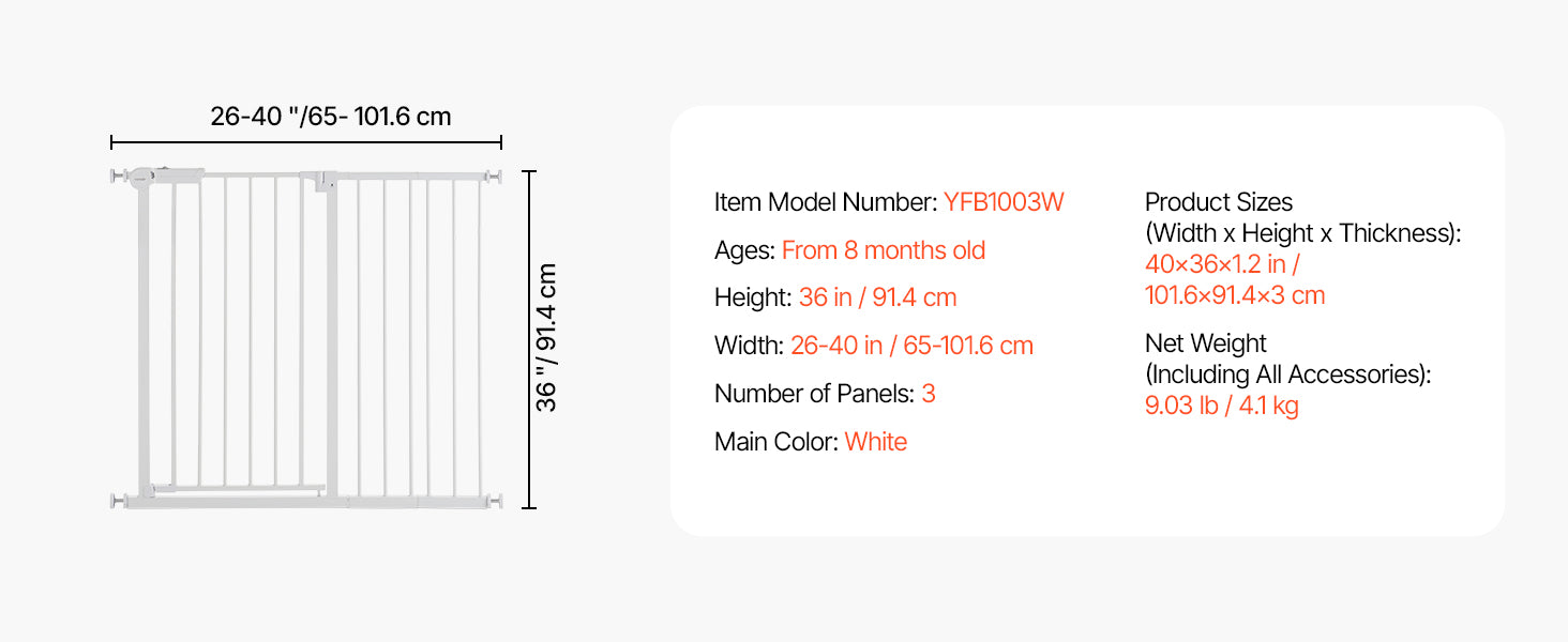 Adjustable Walk Through Dog Safety Gate