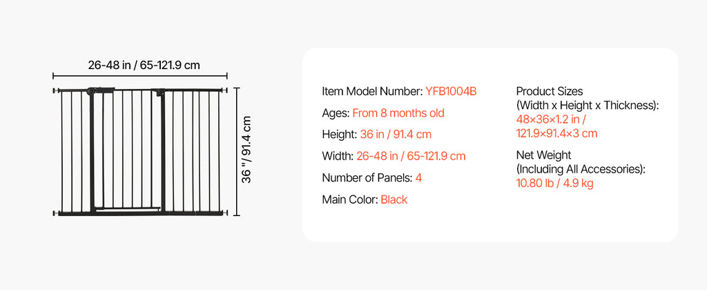 Adjustable Walk Through Dog Safety Gate
