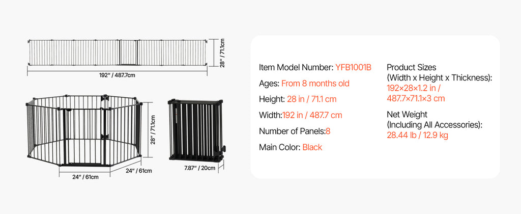 Adjustable Walk Through Dog Safety Gate
