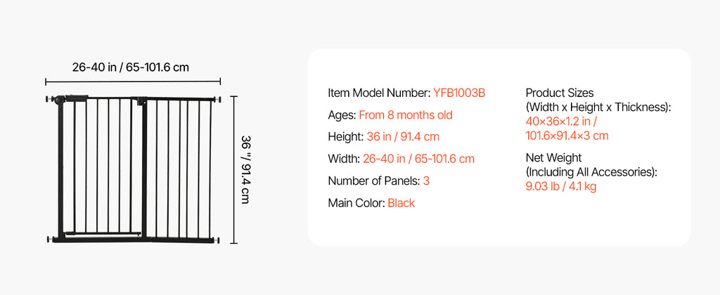 Adjustable Walk Through Dog Safety Gate