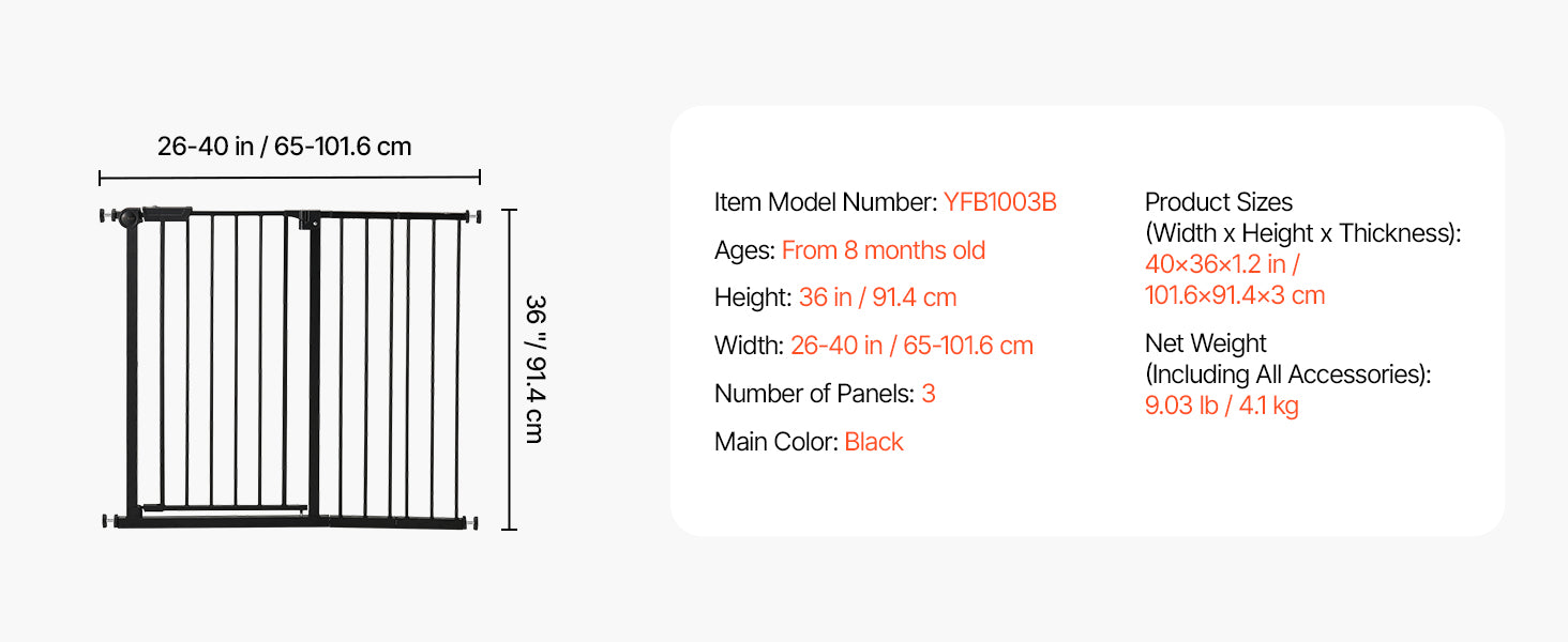 Adjustable Walk Through Dog Safety Gate