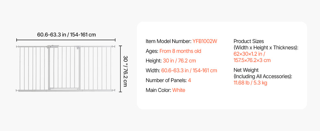 Adjustable Walk Through Dog Safety Gate