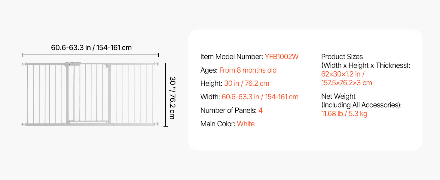 Adjustable Walk Through Dog Safety Gate